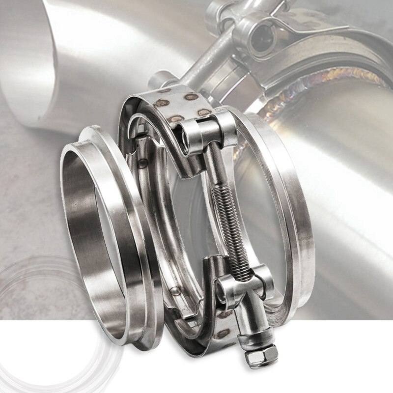 3'' Inch SS304 V-Band Clamp Stainless Steel M/F 3 v band Turbo Exhaust Downpipe: Default Title