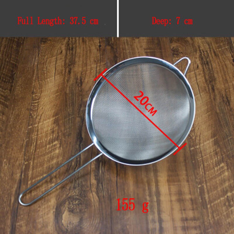 Optional Stainless Steel Fine Mesh Wire Sieve Tea Strainer Mesh Oil strainer Flour Colander Sieve Food Filter: 20cm stainless steel