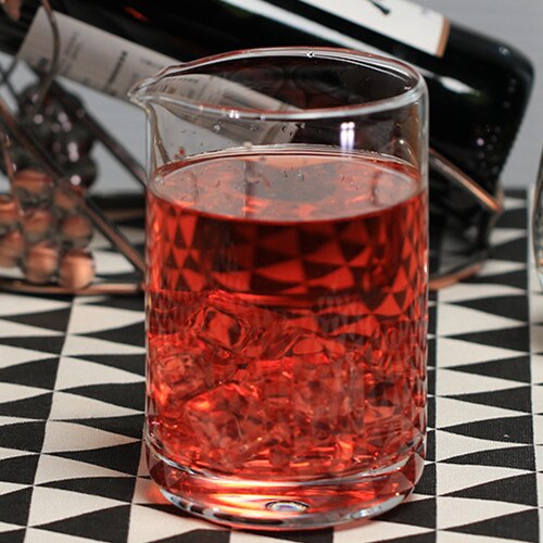 Taza de cristal de estilo japonés para Bar, vaso transparente para mezclar cócteles, whisky, cerveza, vino, jarra hueca: Transparent