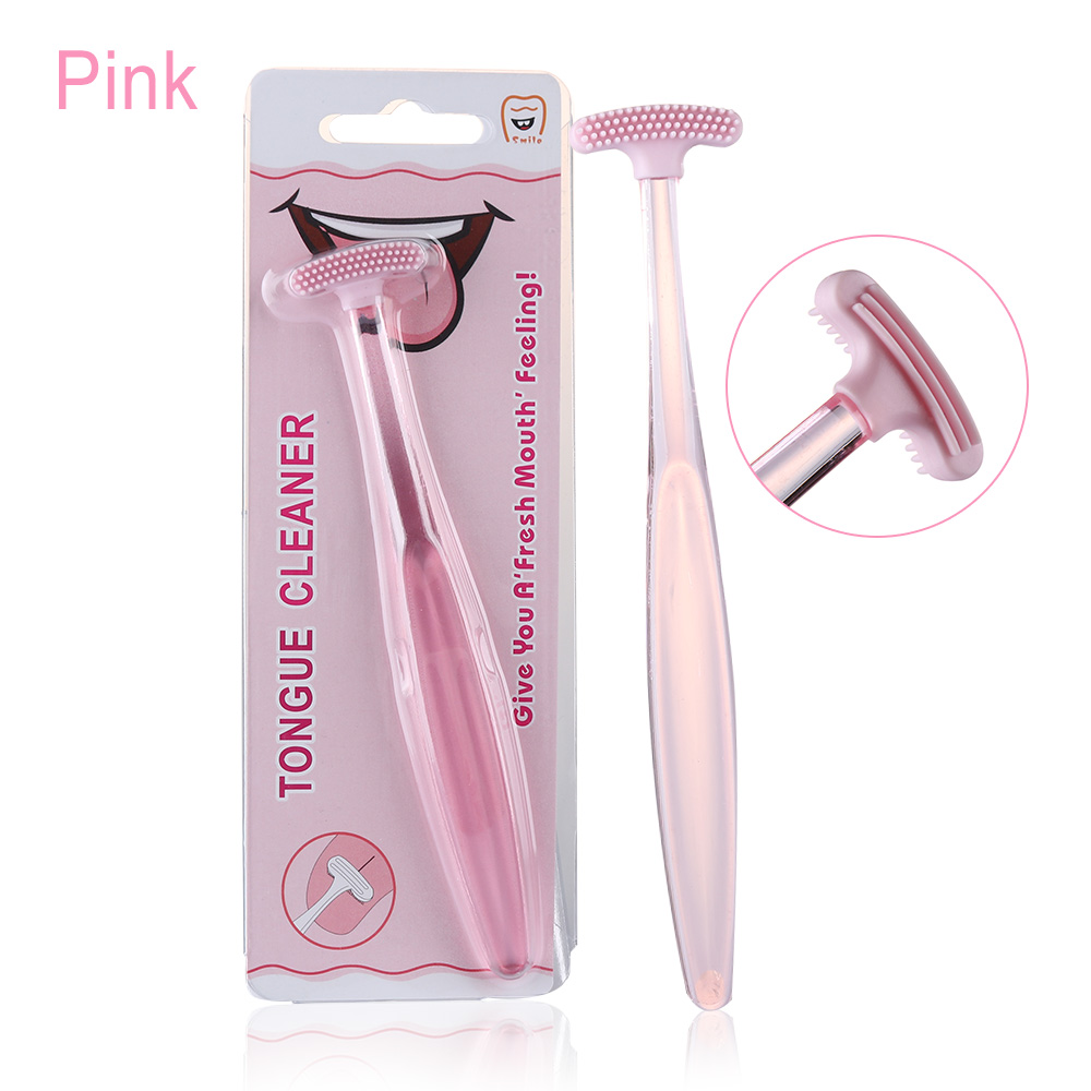 Raspador de lengua de silicona suave, cepillo limpiador de lengua de doble cara, higiene bucal, mal aliento, herramientas de cuidado de la salud, 1 ud.: pink