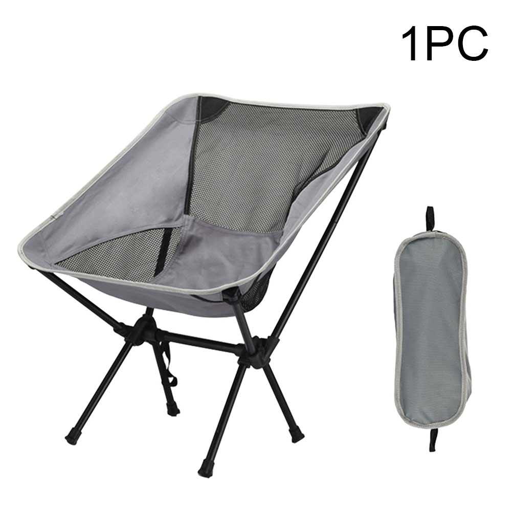 Camping Stuhl Strand Schnell installieren Rucksack Leichte draussen kompakt Reisen Unterstützung 240kg Picknick Faltbare Tragbare Angeln: grau