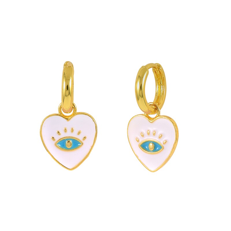 Pendientes Oorbellen Zilver Kleurrijke Enamel Cross Liefde Sleutel Hoop Earring Voor Vrouwen Wedding Charms Oorbellen Jewerly: 10