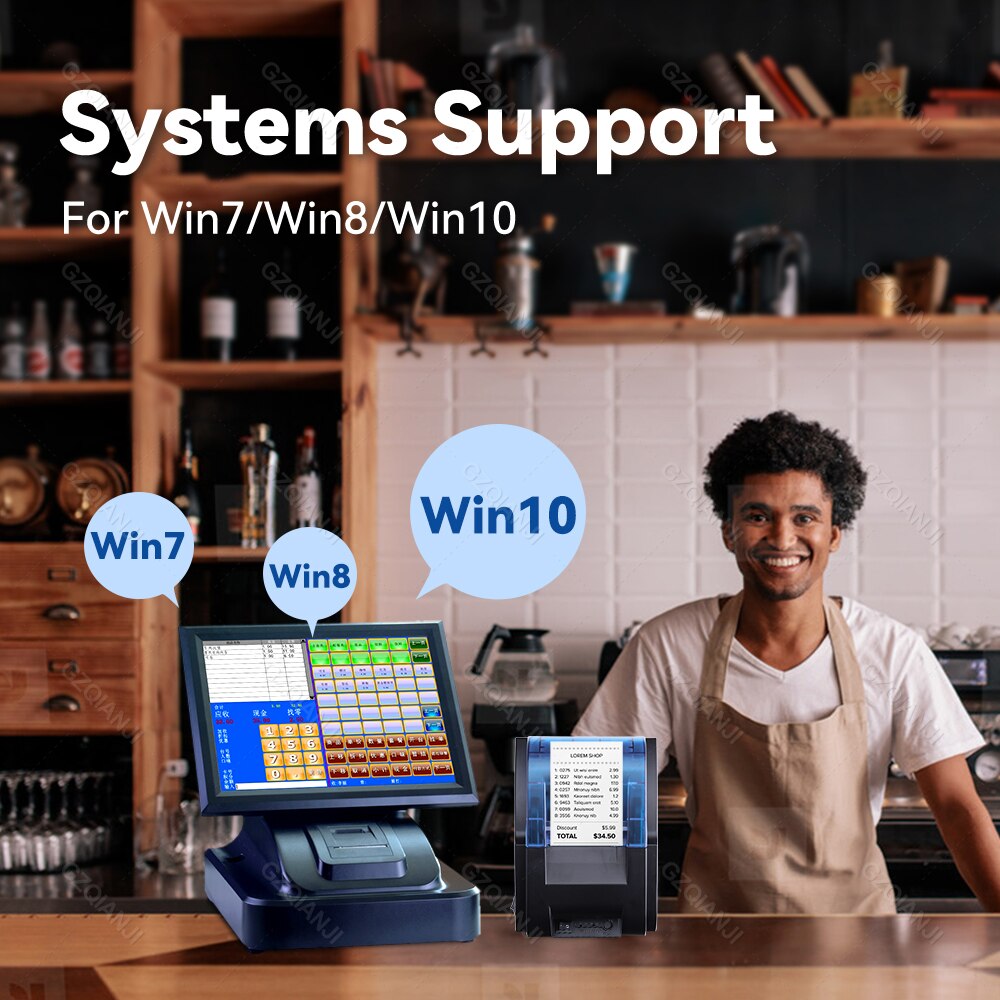 Mini Desktop Pos Bill Receipt Thermal Printer 58mm Bluetooth Impressora Express Barcode принтер Impresora Maker ink free