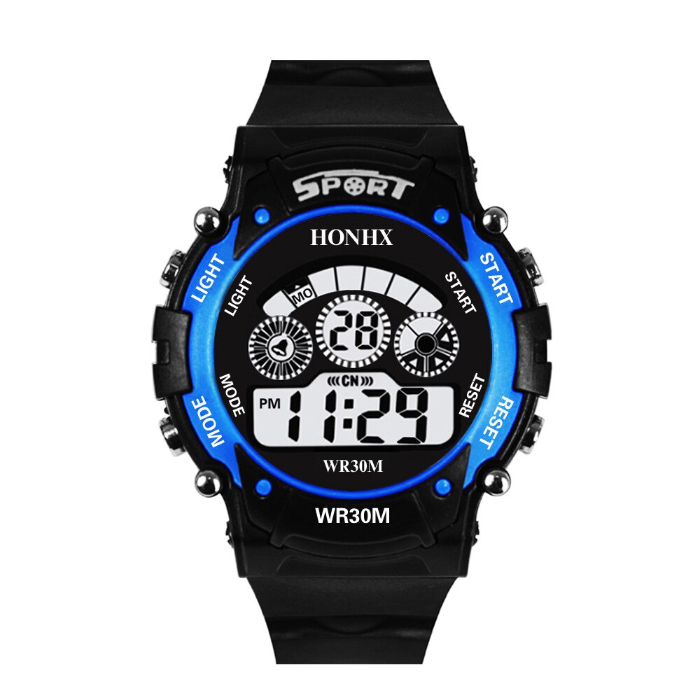 Udendørs sport digitale ure multifunktion herre elektronisk ur vandtæt alarm led display ur gult armbåndsur herre