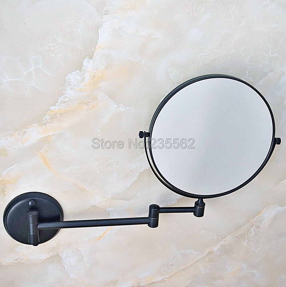 Oil Rubbed Folding Dual Arm Extend Bathroom Mirror Wall Mounted Brass Magnifying Mirror Makeup Cosmetic Mirror