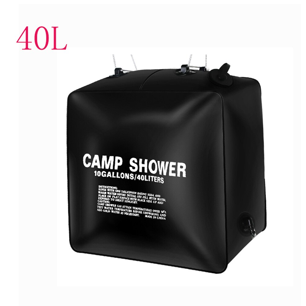 20/40l soluppvärmd duschväska portabel utomhusdusch badväska resa camping vandring klättra kropp husdjur rengöring vattenväska: 40l