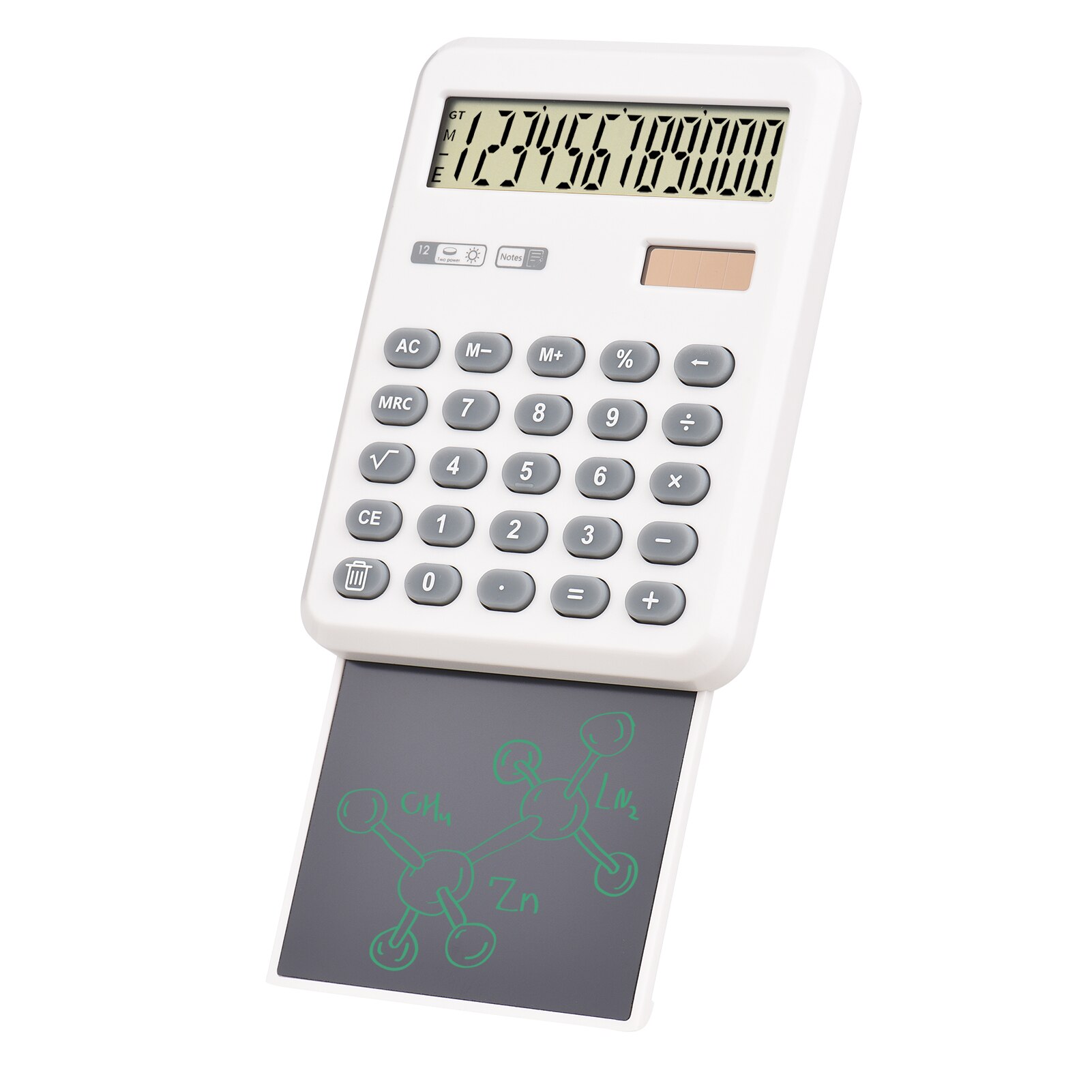 Calculator Desktop Calculators with LCD Writing Tablet 12 Digits Display 4inches LCD Screen with Stylus Erase Button for Office: White 2