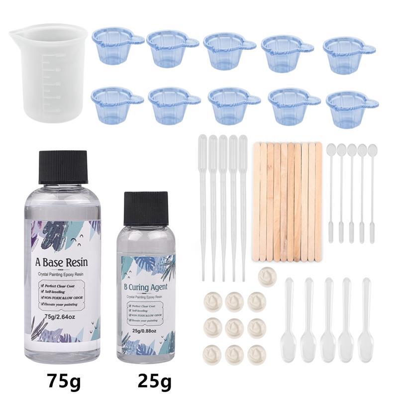 Epoxy Resin Glue AB 3:1 AB Fast Curing Glue Resin Mold Transparent Colorless Glue High Hardness Protection Film 100g/400g/1000g: 100g set