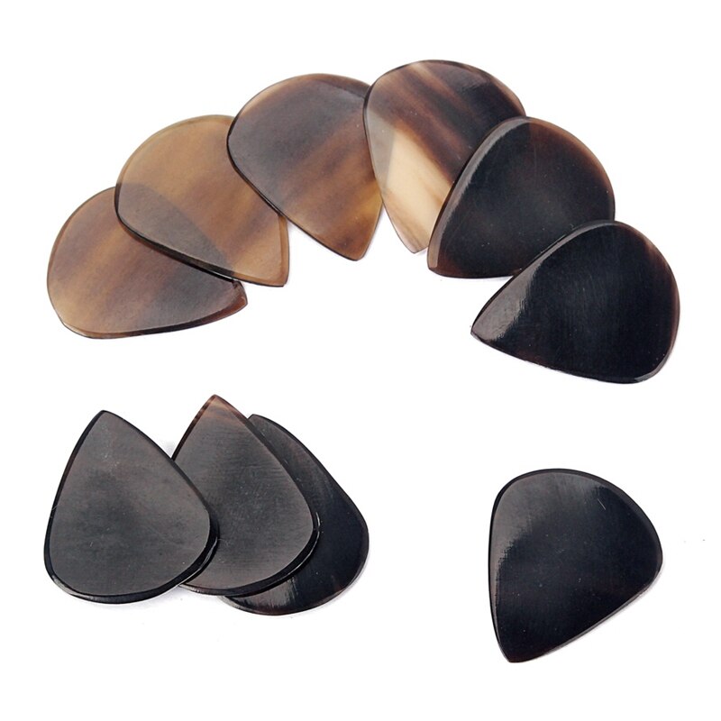 10 pièces à la main corne guitare médiator pour guitare Manduolin Banjo ukulélé basse 0.8 -- 1.2mm