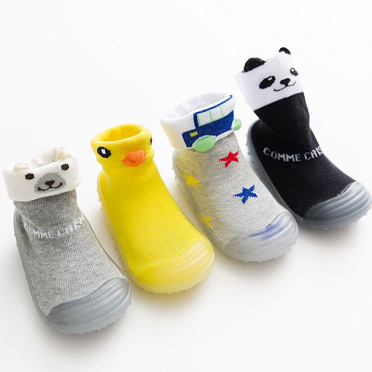 Chaussettes en caoutchouc antidérapantes pour enfants, chaussettes souples pour -né, filles et garçons,
