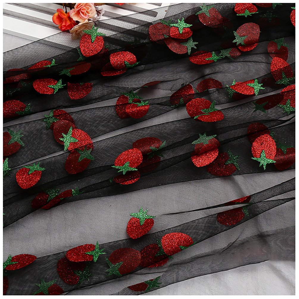 Modieuze Aardbei Tule Stof Gedrukt Mesh Stof Bruiloft Stof Voor Naaien Jurk Meisje Tule Rok 50cmX160cm: 5