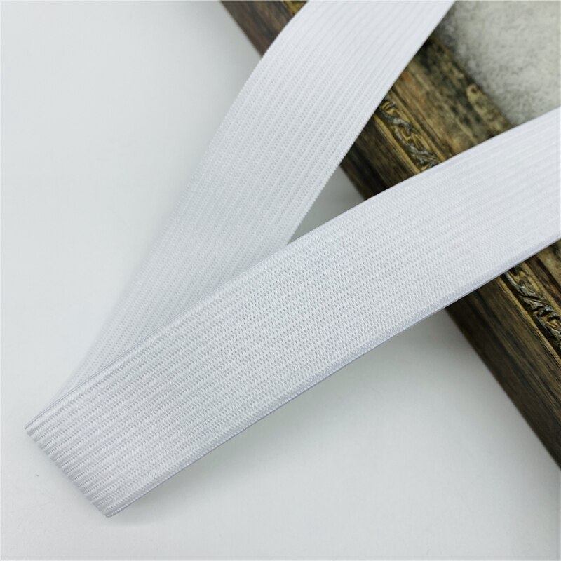 15/20/25/30Mm 2 Meter Elastische Band Knop Hole Knit Lint Voor Fiat Rubber Band taille Band Stretch Touw Diy Naaien Accessoires: White / 15MM  2yards