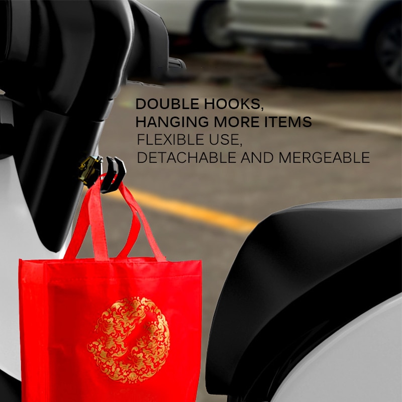 Soporte de aleación de aluminio para casco de motocicleta, Gancho Doble para moto, Scooter, bolsa, colgador con tornillo duradero