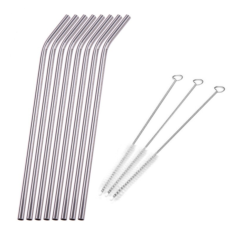 Collapsible Drinking Straw Stainless Steel Metal Drinking Straws Reusable Straws for Party Bar Accessories with Storage Can: 01
