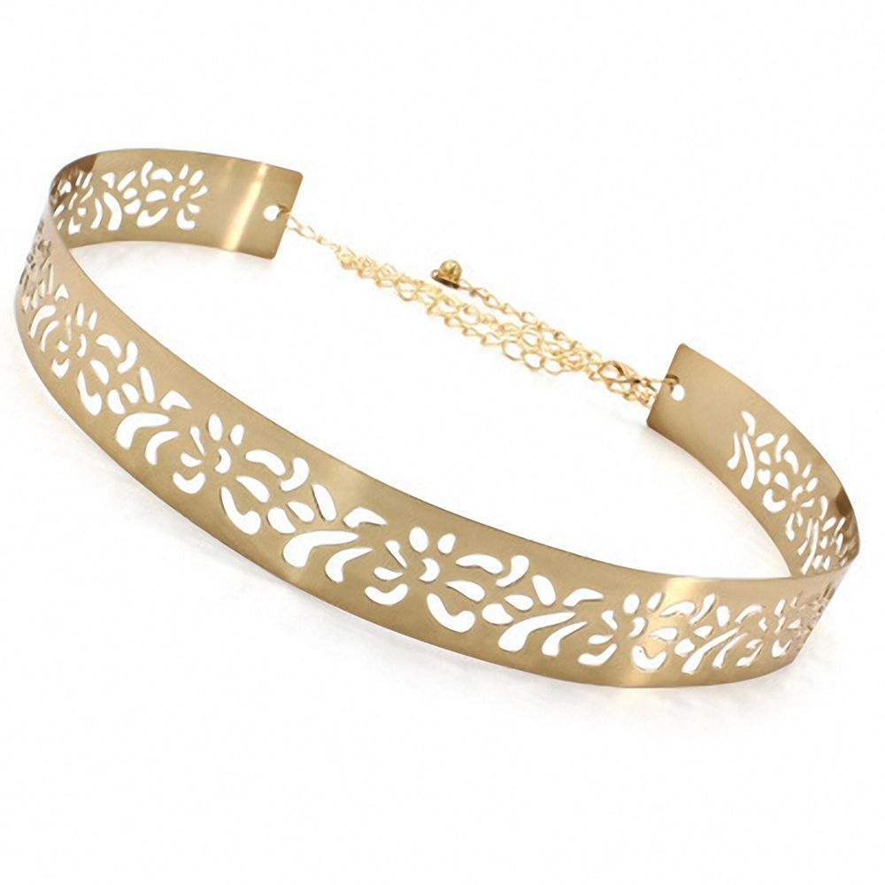 Cinturones de cintura Vintage con lentejuelas metálicas y agujeros para mujer, cinturón occidental para niñas, cinturón dorado con cadena salvaje, vestido, sobretodo, decoración, , novedad: C