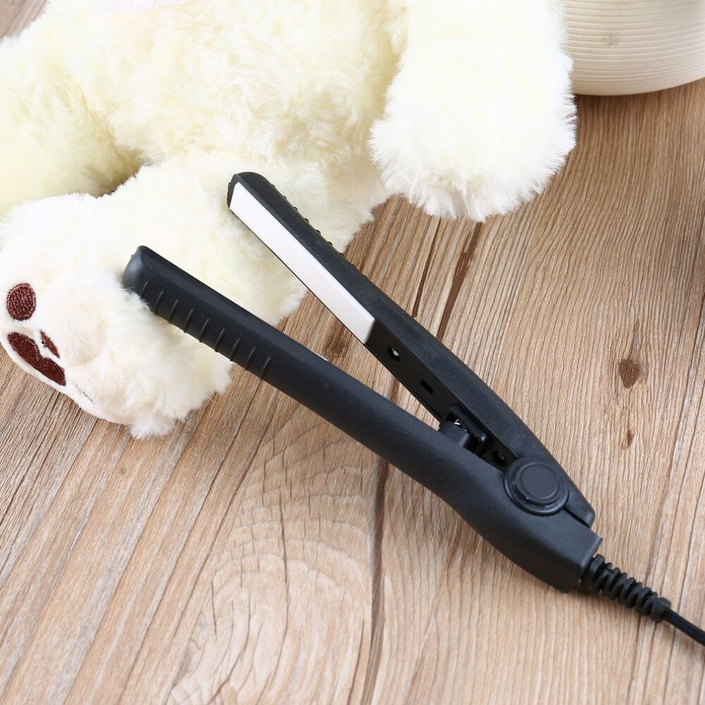 Mini plancha de pelo plancha plana de cerámica turmalina placa alisadora de pelo portátil