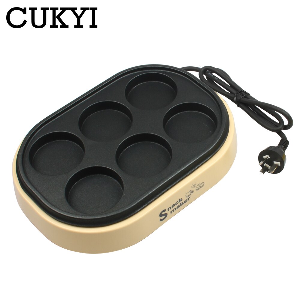 CUKYI Wheel Cake Machine hamburger maker Red Bean Cake maker DIY snack for child Non-Stick coating 6 Holes household kitchenware