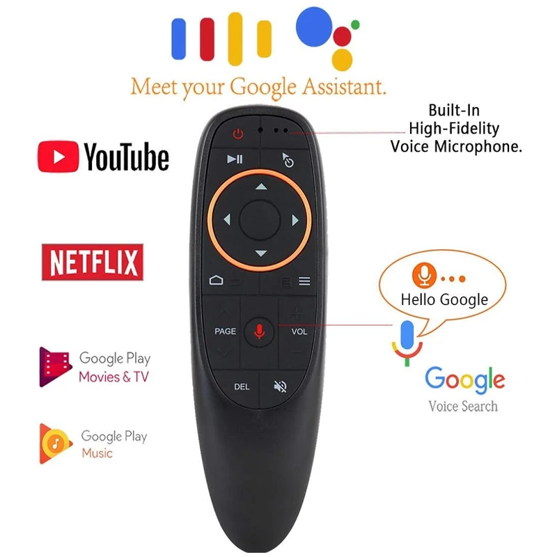 G10S Air Mouse pilot głosowy 2.4G bezprzewodowy żyroskop nauka na podczerwień dla H96 MAX X88 PRO Android TV Box HK1