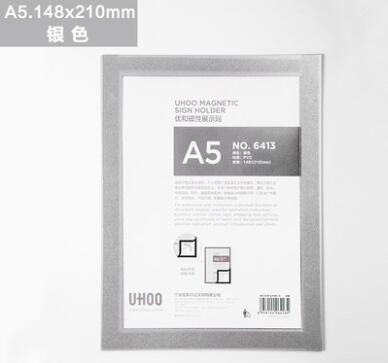 Pvc Plastic Poster Picture Paper Display Holder A5 A3 A4 Store Advertisement Sign Frame: A5 Silver