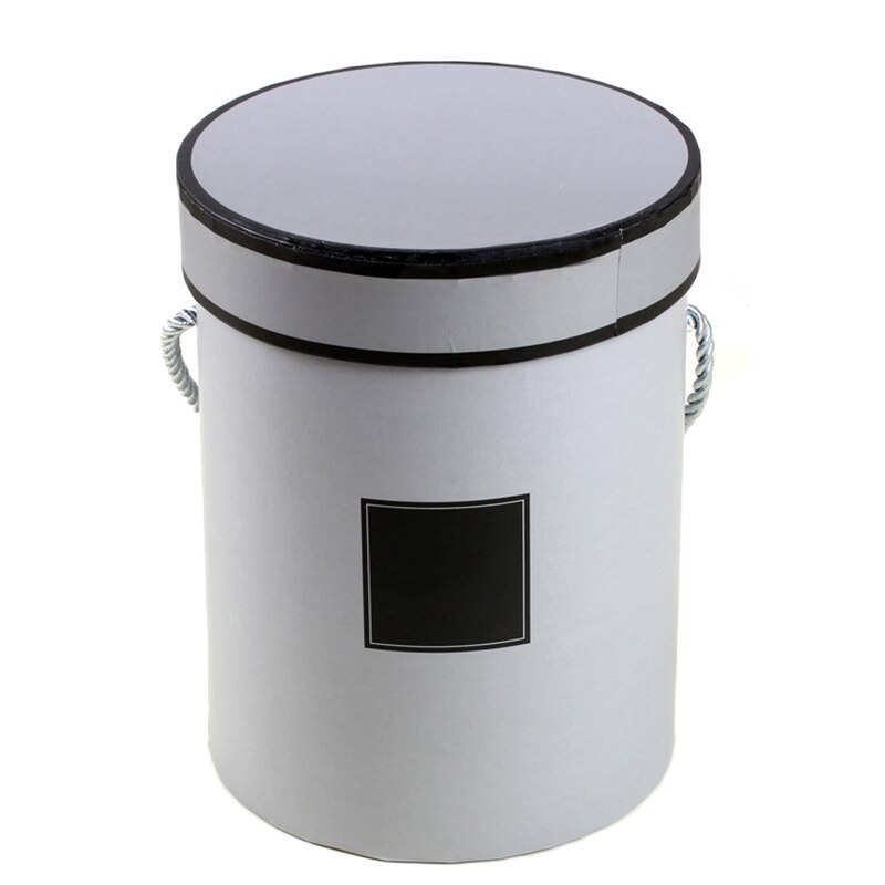 Bouquet Flowers Box Packaging Boxes Lid Hug Florist Flower Hold The Bucket Box Weedding Party Table Decor Round Boxes: Gray