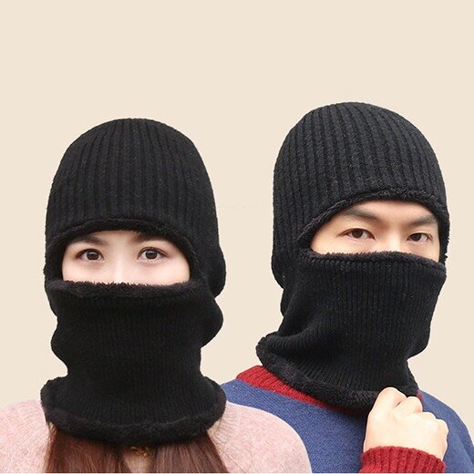 Knit hat for men and women in winter knit head thickened warm cycling mask windshield face mask scarf ear cap