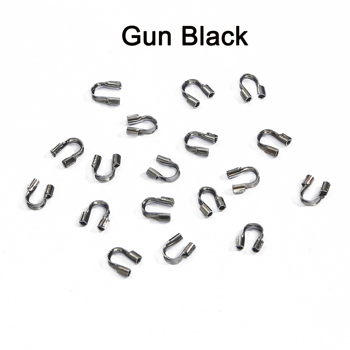 100 Stks/partij 4X4Mm Draad Protectors Wire Guard Guardian Protectors Loops U-vorm Accessoires Sluitingen Connector Voor Sieraden maken: Gun Black