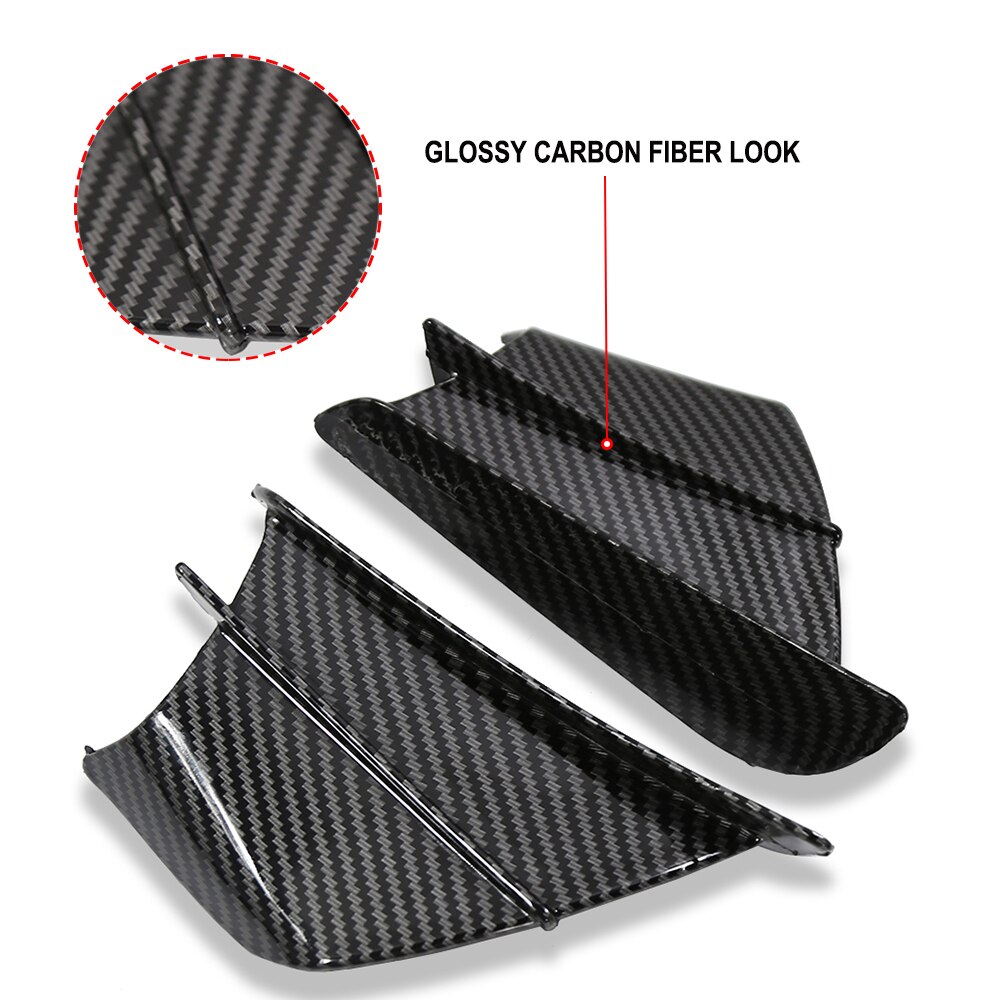 Motorfiets Winglet Aerodynamische Wing Kit Spoiler Voor Kawasaki Yamaha Suzuki Honda H2/H2R Scooter: Glossy Carbon Look