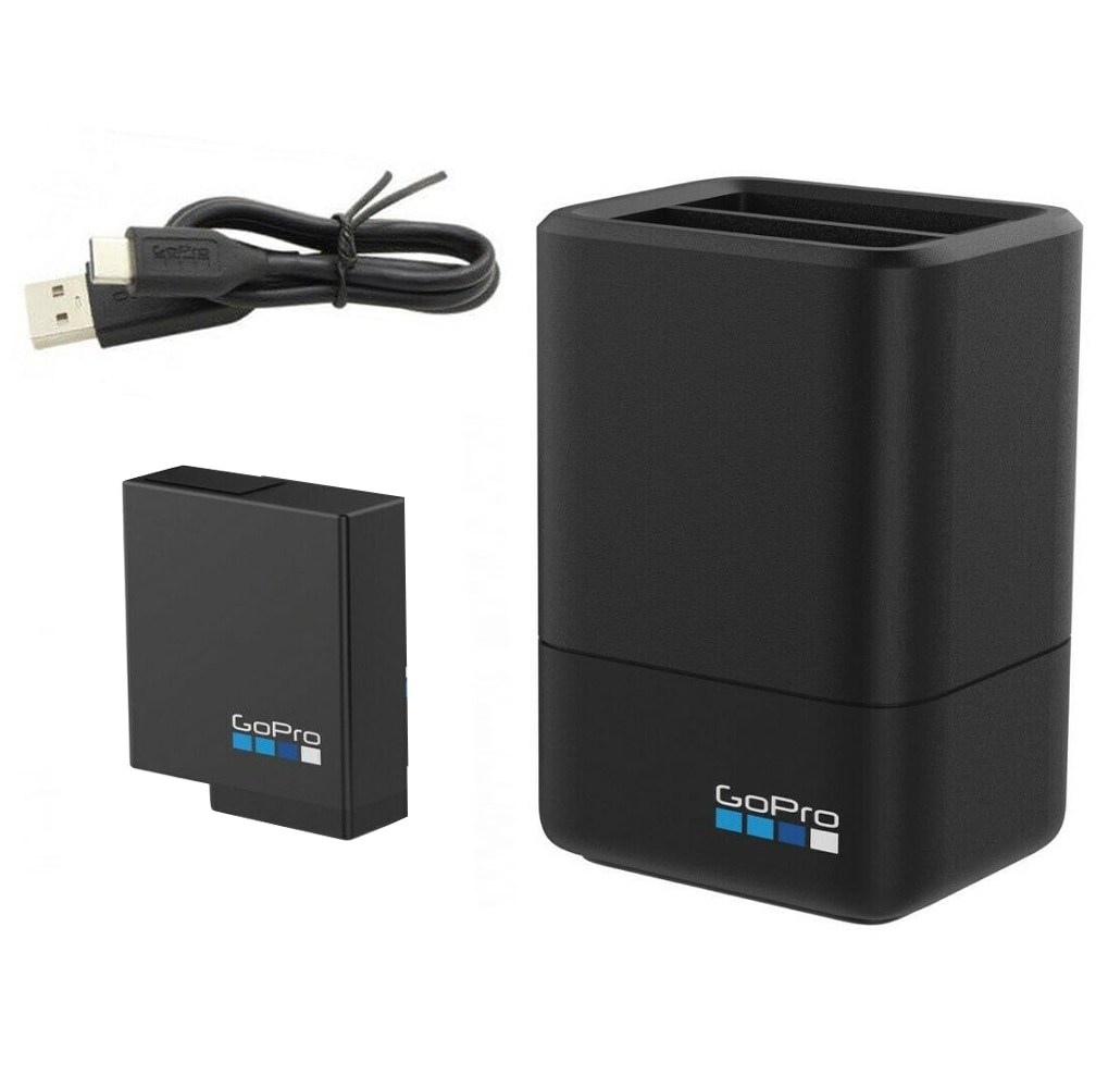 Originele Voor Gopro Dual Battery Charger + Batterij Opladen Kabel Hero 8 7 6 5 HERO7 Zwart/HERO6 Zwart/HERO5 Zwart Camera