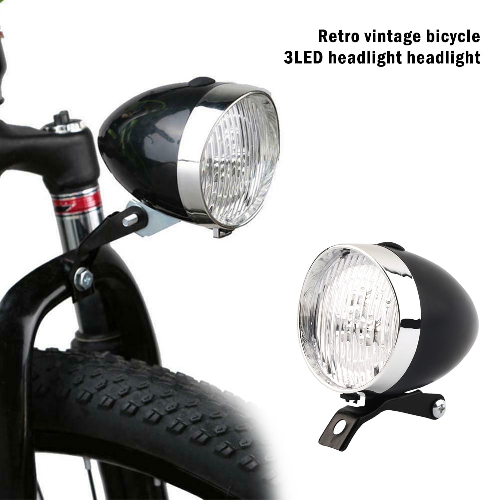 Retro 3 Led Mtb Fietslicht Waterproof Bike Head Light Voorlamp Road Zaklamp Bracket Mountain Fietsen Accessoires
