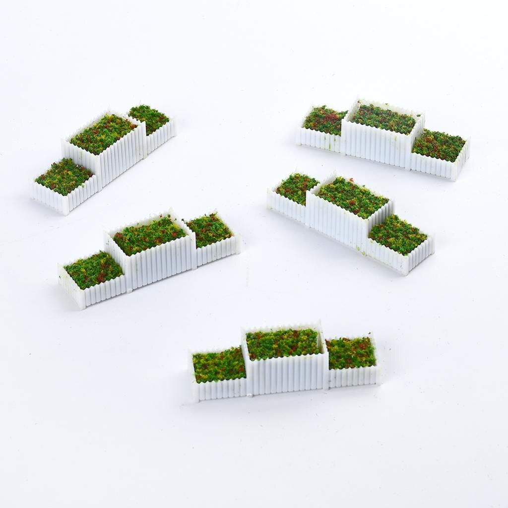 5Pcs E Bloembedden Planten Model Trein Tuin Landschap Architectuur Bomen Model Landschap-Ho 1:100