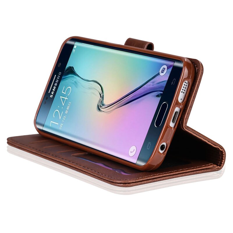 Luxe Case Voor Samsung Galaxy S6 Rand Cover Case Leather Flip Wallet Card Slot Etui Voor Samsung S 6 S6edge case S6 Coque Fundas