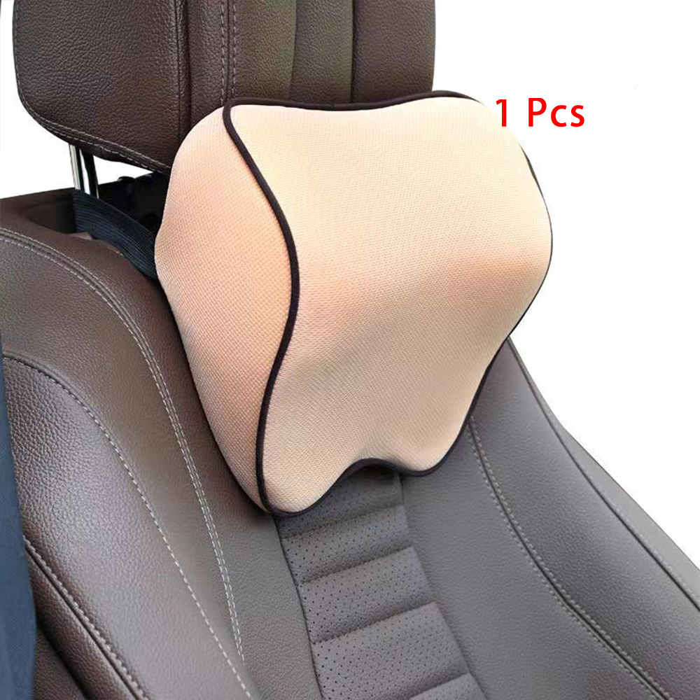 Almohada para reposacabezas de coche, cojín para asiento de coche, Protector de cuello, asiento de automóvil, accesorios para Restauto, algodón de memoria: Headrest Beige