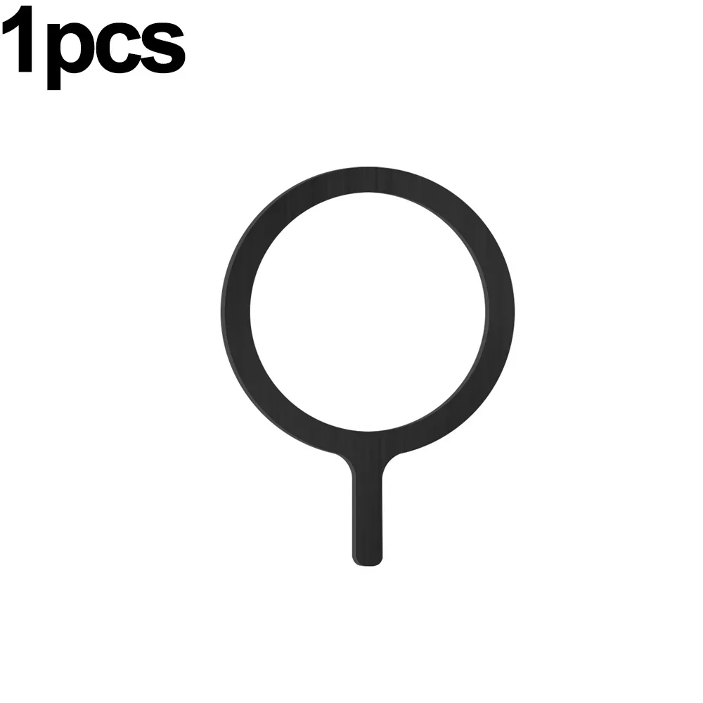 10-1 sztuk metalowy pierścień naklejka na obudowę Magsafe konwerter pierścień adaptera magnetyczne bezprzewodowe ładowanie telefonu uchwyt samochodowy dla IPhone Samsung: Black