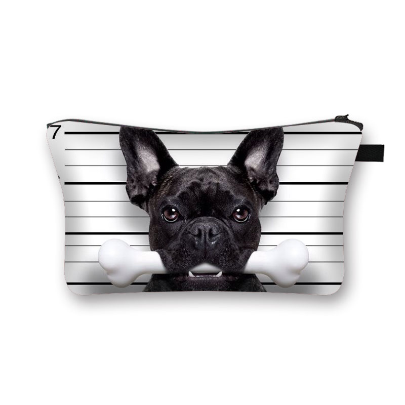 Cute Dog 3D Printed Cosmetic Bags Cute Pug Women Makeup bags Organizer Necessaries for Travelling Cosmetic Cases: shzbbaddog04