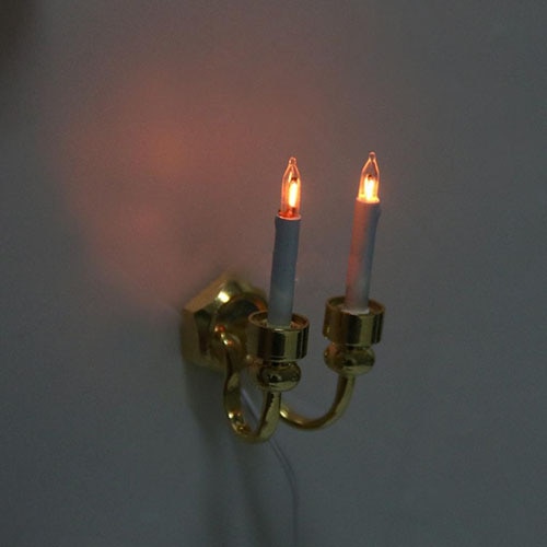 Double-headed Candle Sconces Wall Light Miniature Doll House Accessory