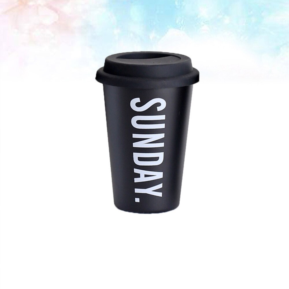 Draagbare Koffiekopje Mode Koffiekopje Rvs Cup Drinkbeker (Hamburg Wit Stijl)