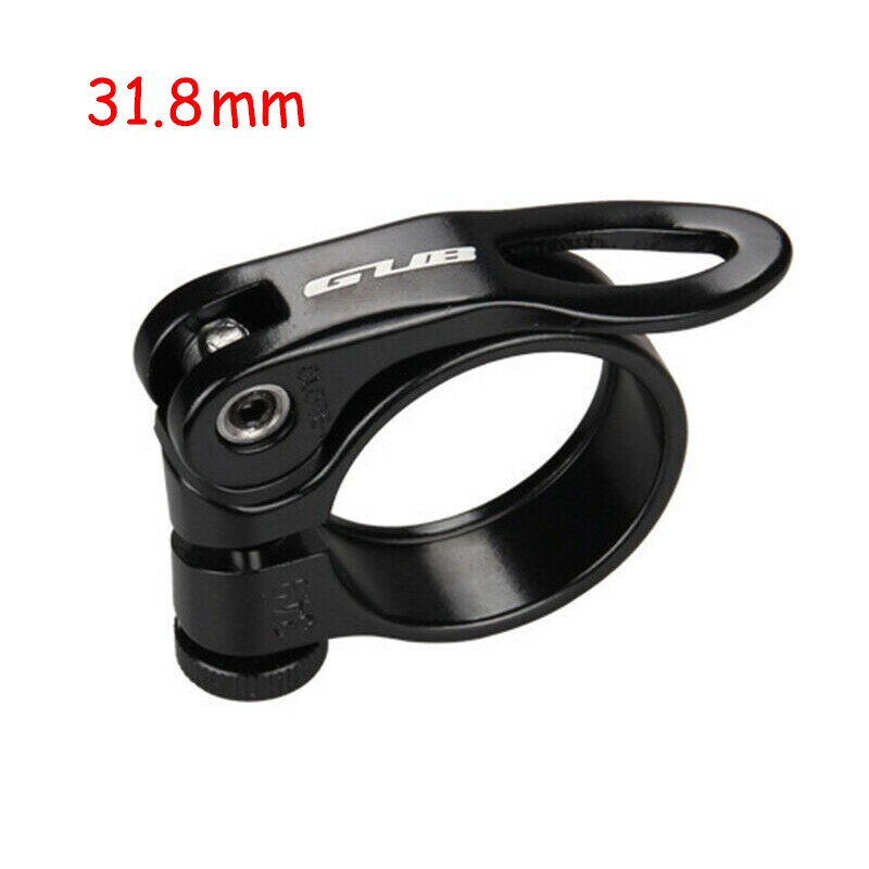 GUB 31.8MM Seatpost-Clamp Aluminum Ultralight Quick Release MTB Mountain Bicycle Seatpost Clamp 34.9mm Fiber Seatpost Clamp: Black 31.8mm