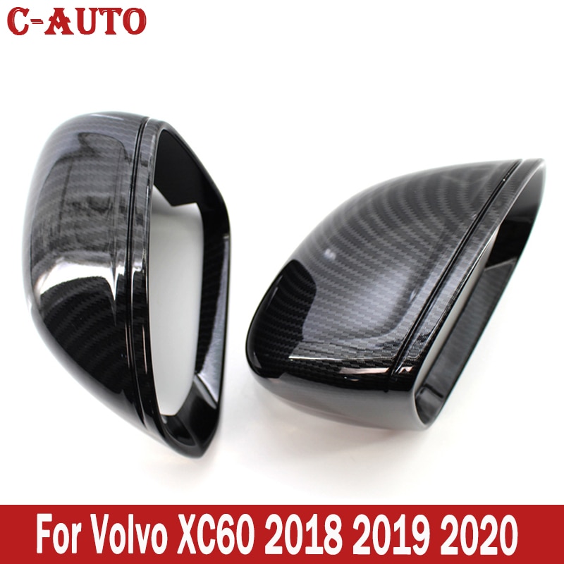 C-auto kolfiber texturerad sidodörr vinge backspegel skydd lock för volvo  xc60 bil-styling