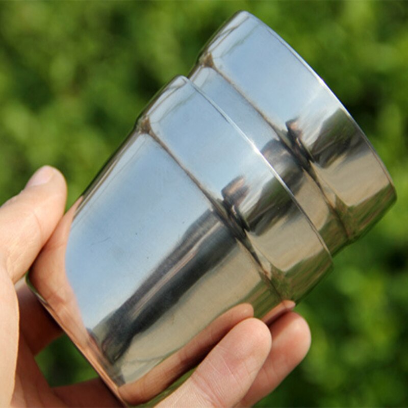 Tiartisan-taza de agua de acero inoxidable para acampar al aire libre, vaso de doble pared para beber vino, café, RC368, 1/2/3 Uds.