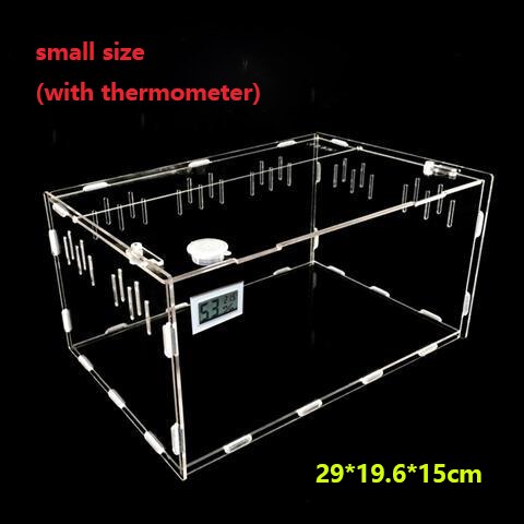 Reptile Feeding Box Insect Spider Tortoise Lizard Acrylic Transparent Feeding Display Box Feeding Box Cover Reptile Life Box: S 2