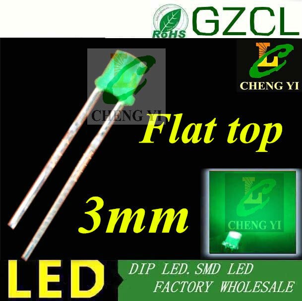 LED diode 3mm flat top red led color diffused DIP LED Electric indicator 2.0-2.2V(1000PCS Free shpping)