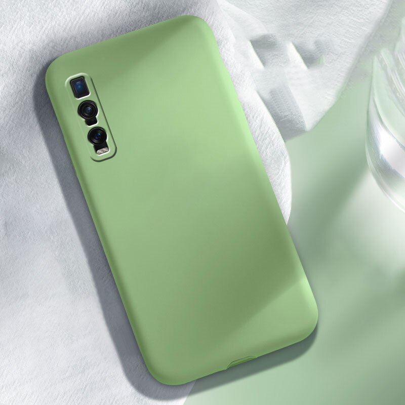 Voor Oppo Realme 6 Pro 6 6S X50 Pro X50 X2 Xt 5 5i Reno Ace2 Case Vloeibare Siliconen bescherm Camera Soft Matte Anti-Klop Cover Funda: for Realme X2 Pro / Mint Green