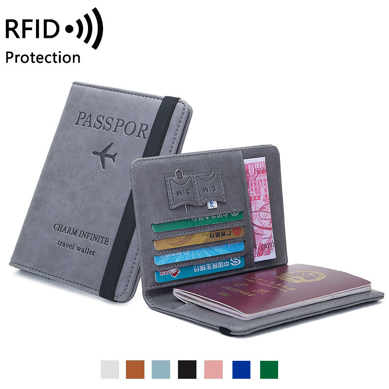 Dames Heren Reispaspoorthouder Beschermhoes RFID PU-leer Credit ID-kaarthouder Case Ticket Beschermende portemonnee