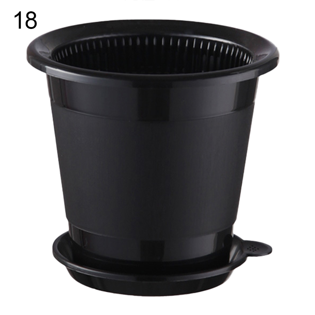 Drainage Slotted Hole Succulents Orchid Flower Inner Outer Pot Container Home Office Decor Planter Desktop Flower Pots: 18