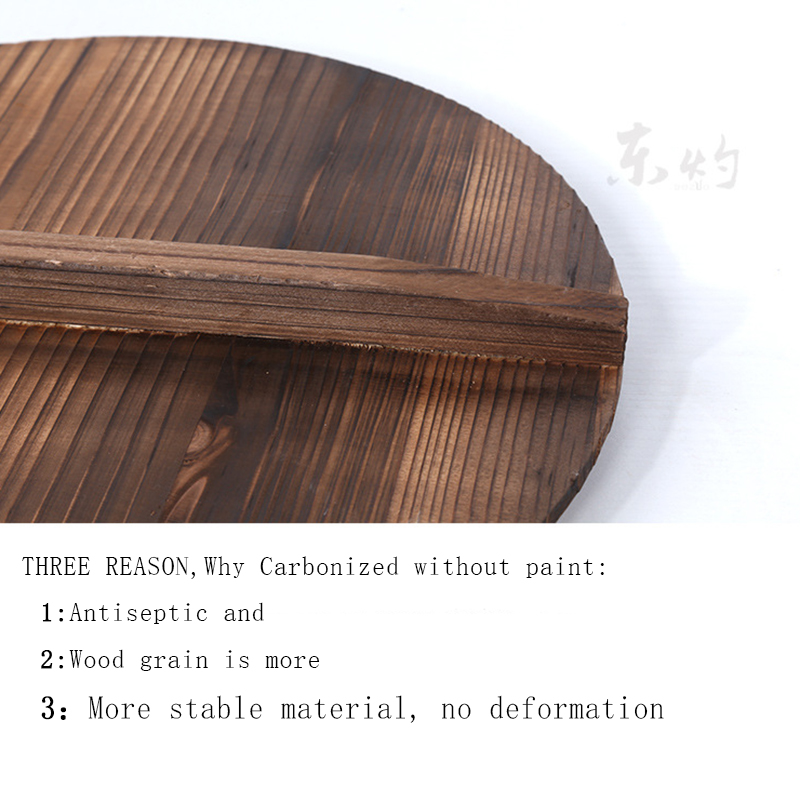 Mater Ster Traditionele Houten Deksel 30-42Cm Wok Cover Grote Verkoold Hout Cover Pot Kookgerei Onderdelen Keuken gebruiksvoorwerp