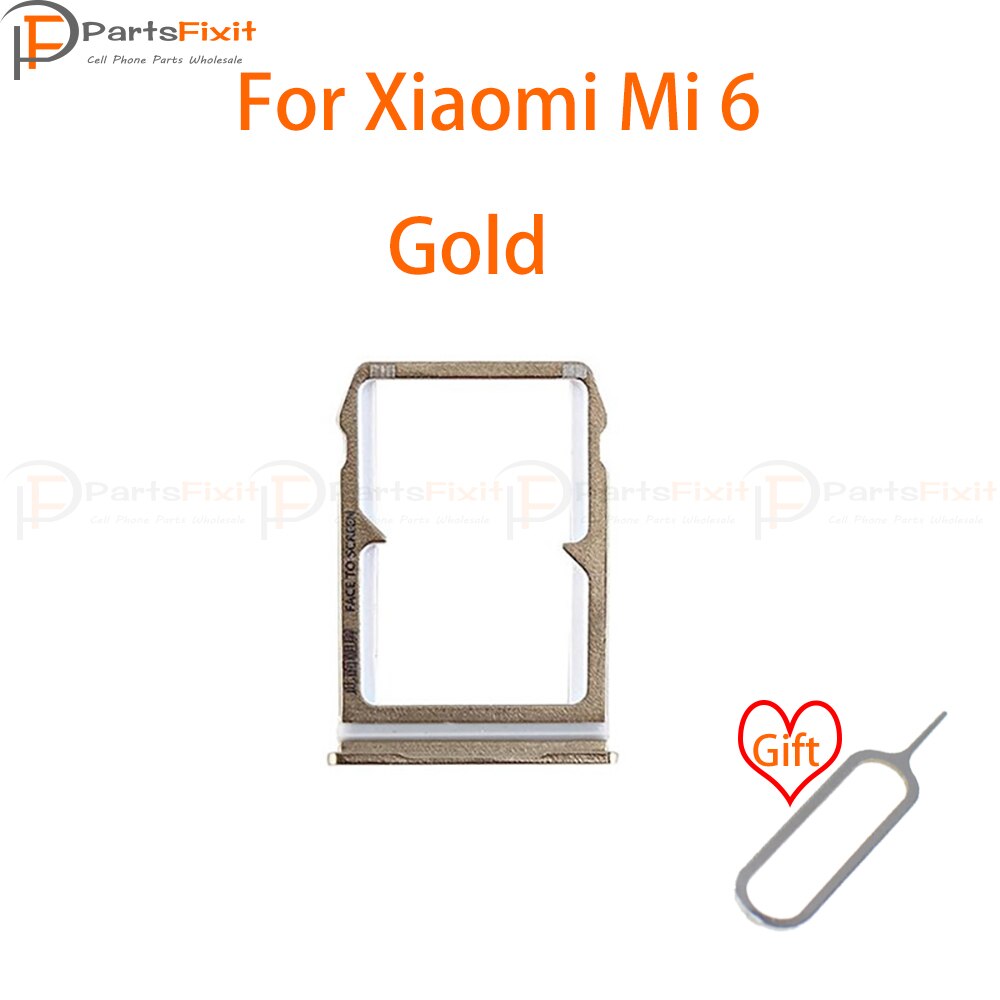 Sim Kaart Lade Voor Mi6 Sim Card Slot Sim Kaarthouder Card Slot Adapter Voor Mi 6 Vervangende Onderdelen Met gratis Eject Pin