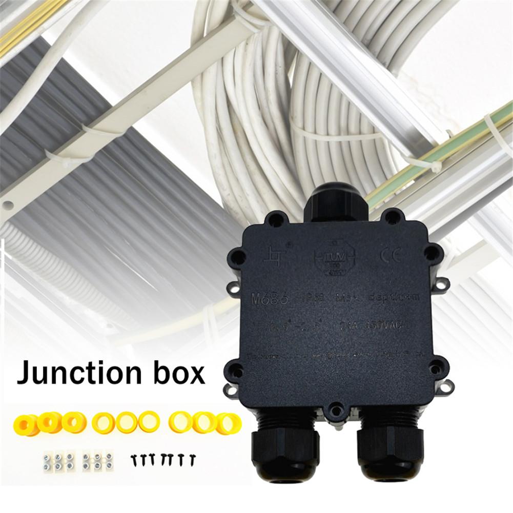 Junction Box IP68 Waterproof UV Sunproof Outdoor Multiple ways Plastic Electrical Junction Box Case Cable Wire Connector Protect