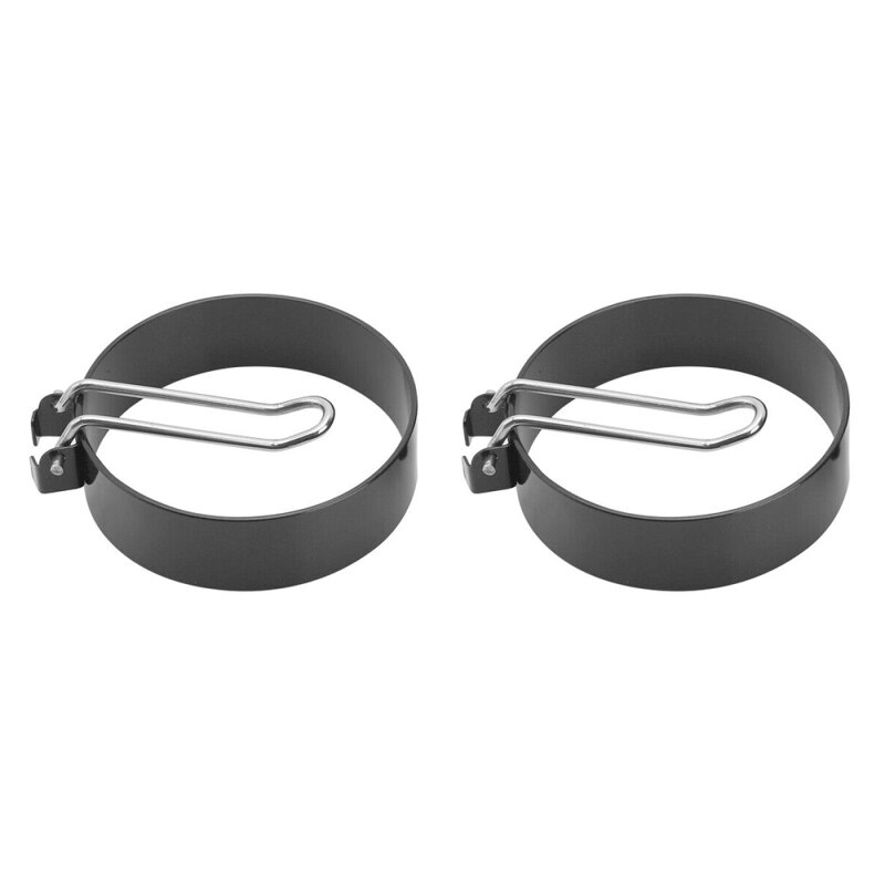 Egg Shaper Nonstick Stainless Steel Fried Egg Shaper Pancake Ring Circle Mold with Handle Round Shape Kitchen Tools Accessories: 2pcs