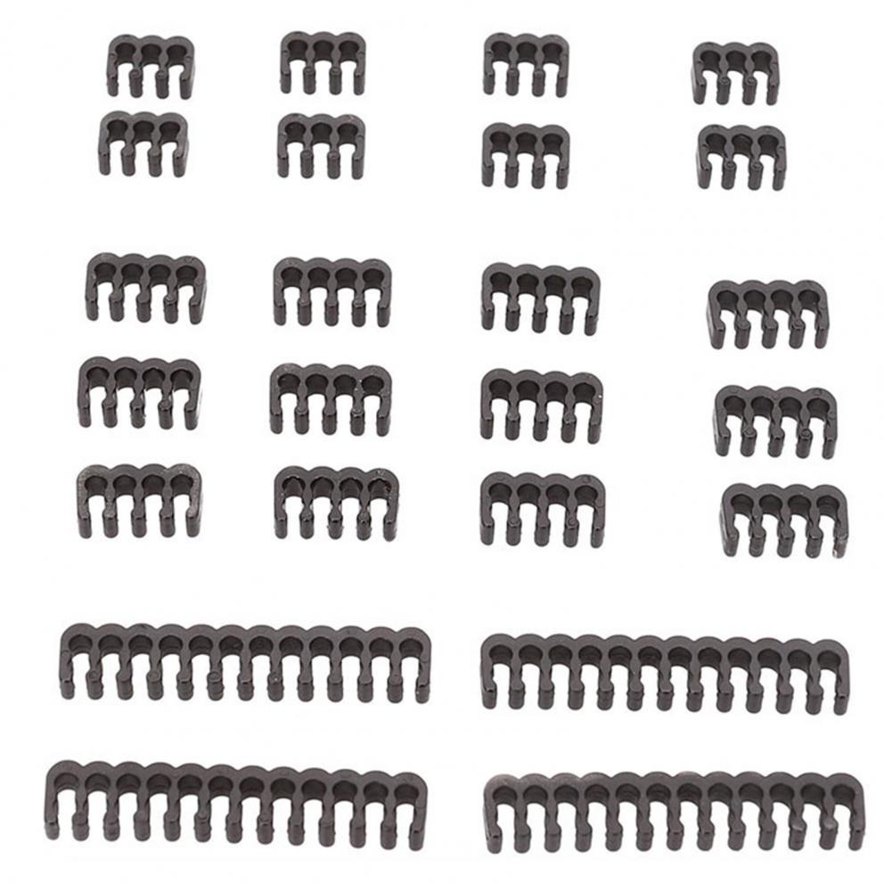 24Pcs/Set Cable Clamp Reusable Portable Easy Assembly 6/8/24Pin PC Power Cable Clamp Cable Organizer for Desktop:  Black