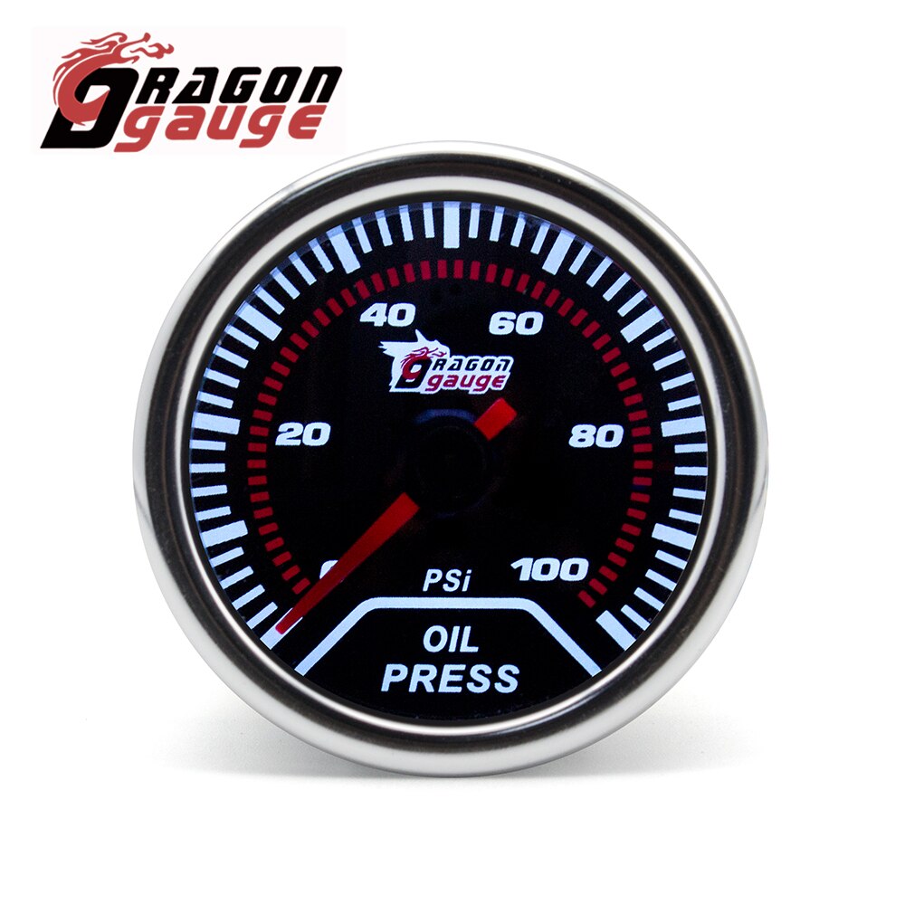 DRAGON GAUGE 52MM Water Temp Oil Temp Oil Press Voltmeter Vacuum Tachometer RPM Boost Gauge Air Fuel Ratio EGT Gauge for 12V Car: Oil Pressure Gauge